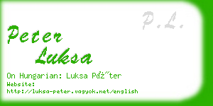 peter luksa business card